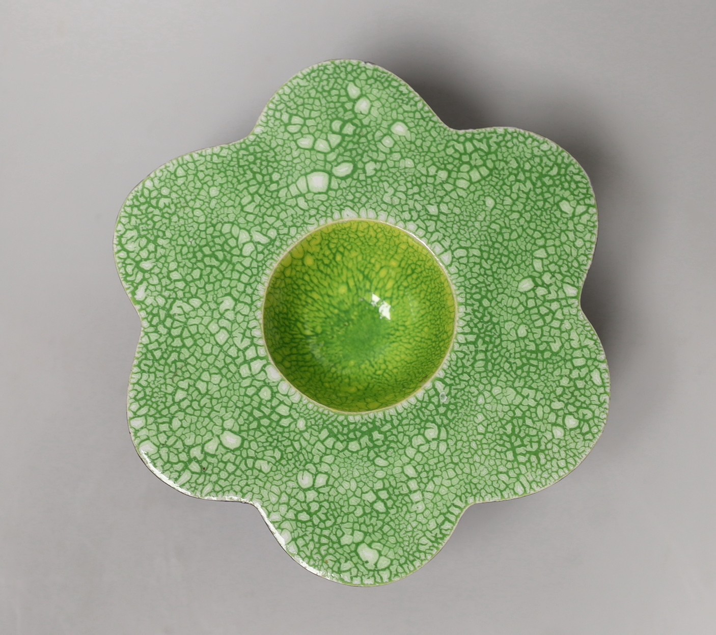 Kate Malone (b.1959), ceramic flower ornament. 9.5cm high